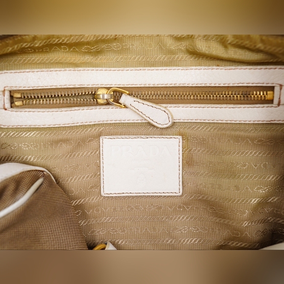 AZ05❤️ PRADA Jacquard Logo Tote Corda Talco - Picture 11 of 15